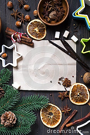 Ingredients for cooking Christmas gingerbread cookies Stock Photo