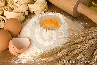 Ingredients for fresh pasta Stock Photo