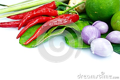 Ingredients group of Tomyum(Thai food) Stock Photo