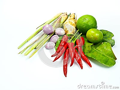 Ingredients group of Tomyum(Thai food) Stock Photo