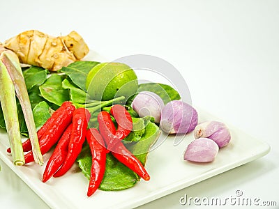 Ingredients group of Tomyum(Thai food) Stock Photo