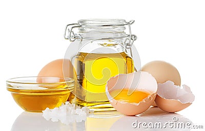 Ingredients for homemade mayonnaise Stock Photo