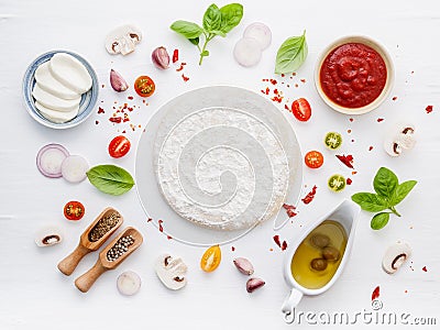 The ingredients for homemade pizza. Stock Photo