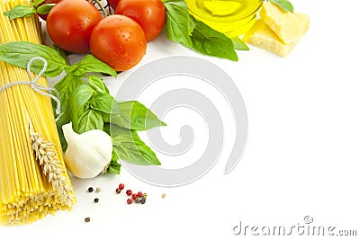 Ingredients for Italian cooking / frame Stock Photo