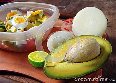 Ingredients for making Nicaraguan-style guacamole Stock Photo