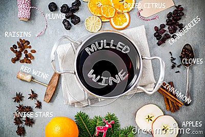 Ingredients for mulled wine Stock Photo