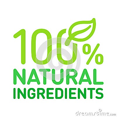 100% ingredients of natural origin vector logo icon badge concept Vector Illustration