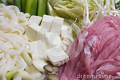 Ingredients for shabu-shabu Stock Photo