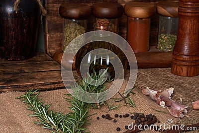 Ingredients to flavor and flavor food Stock Photo