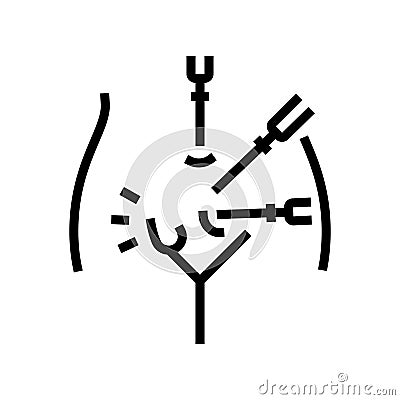 inguinal hernia repair surgery line icon vector illustration Vector Illustration