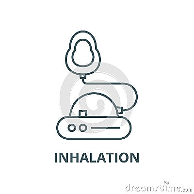 Inhalation vector line icon, linear concept, outline sign, symbol Vector Illustration