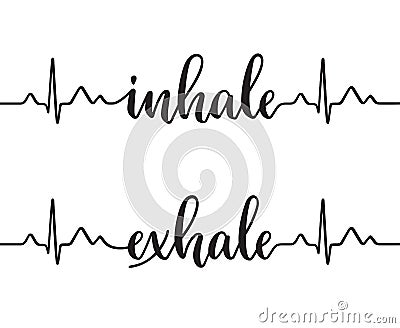 Inhale and Exhale Vector Illustration