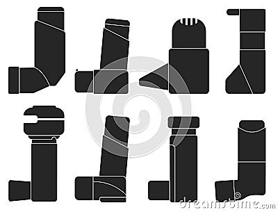 Inhaler isolated black set icon.Vector illustration illustration apparatus on white background .black vector set icon Vector Illustration