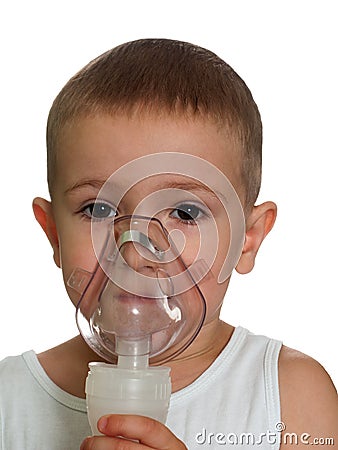 Inhaling mask Stock Photo