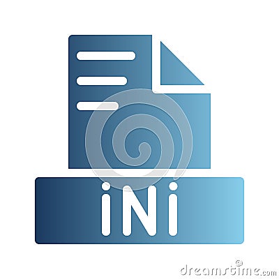 Ini is a text icons file, with a gradient fill for your digital icon collection. Can be used for websites, UI and mobile apps Vector Illustration