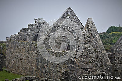 The `Seven Churches` On The Island Of Inis Mor Stock Photo