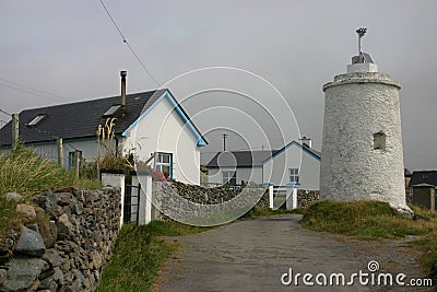 Inishbofin lighthouse Stock Photo
