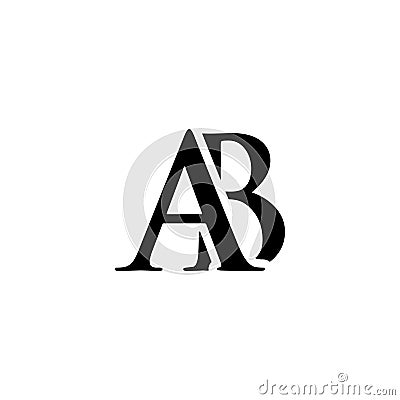 Initial ab alphabet logo design template vector Vector Illustration