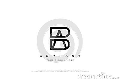 Initial AB or BA Logo Design Vector Illustration