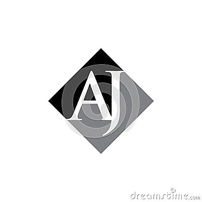 Initial AJ rhombus logo vector design Vector Illustration