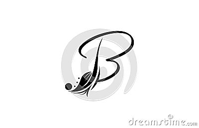 Initial B Linked Beauty Simply Florish Logo Stock Photo