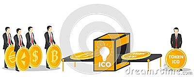 ICO token exchange concept vector illustration Vector Illustration