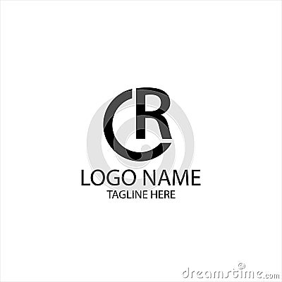 initial CR circle linked logo design vector Vector Illustration