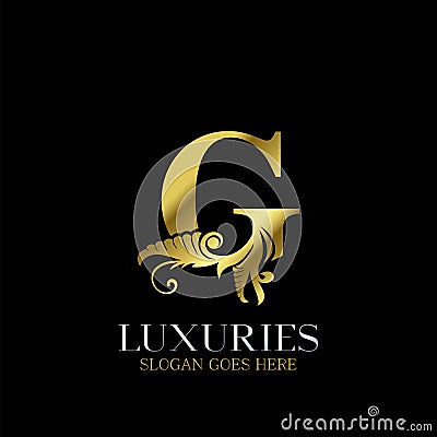 Initial Decorative luxury G Golden letter logo design template vector Vector Illustration