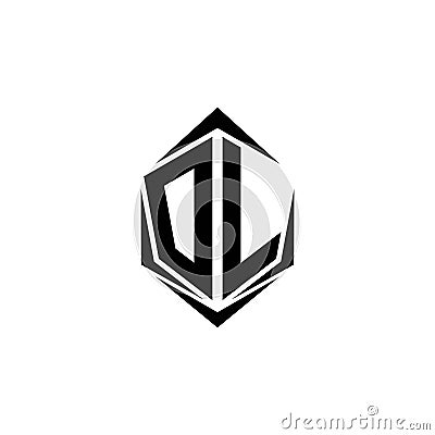 Initial DL logo design, Initial DL logo design with Shield style, Logo business branding Vector Illustration