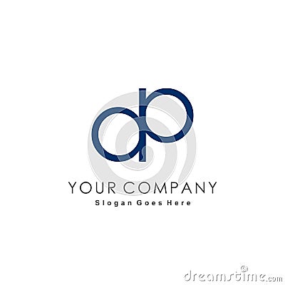 Initial DP or OP or AP logo design Vector Illustration