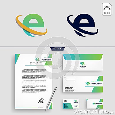 initial E abstract logo template vector illustration Vector Illustration