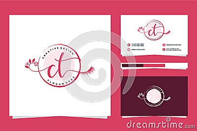 Initial CT Feminine logo collections and business card templat Premium Vector Vector Illustration