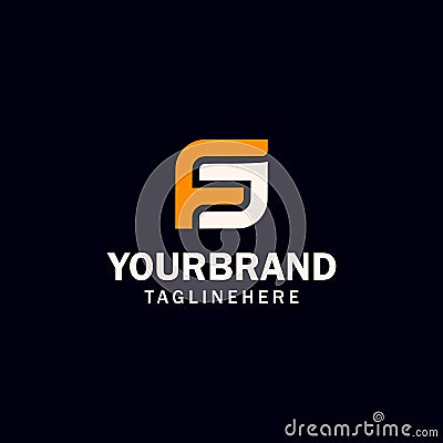 Initial FS or SF letter logo design Vector Illustration