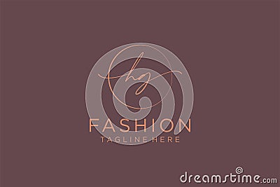 initial HZ Feminine logo beauty monogram and elegant logo design, handwriting logo of initial signature, wedding, fashion, floral Stock Photo