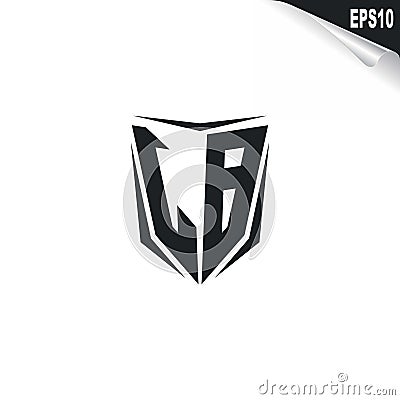 Initial JB, LB logo design with Shield style, Logo business branding Vector Illustration