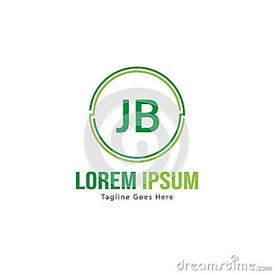 Initial JB logo template with modern frame. Minimalist JB letter logo vector illustration Vector Illustration