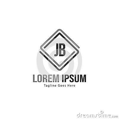 Initial JB logo template with modern frame. Minimalist JB letter logo vector illustration Vector Illustration