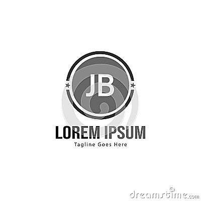 Initial JB logo template with modern frame. Minimalist JB letter logo vector illustration Vector Illustration