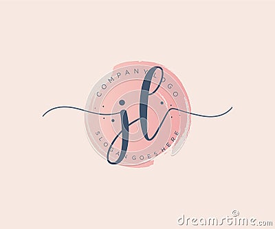 Initial JL feminine logo. Usable for Nature, Salon, Spa, Cosmetic and Beauty Logos. Flat Vector Logo Design Template Element Vector Illustration