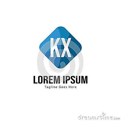 Initial KX logo template with modern frame. Minimalist KX letter logo vector illustration Vector Illustration
