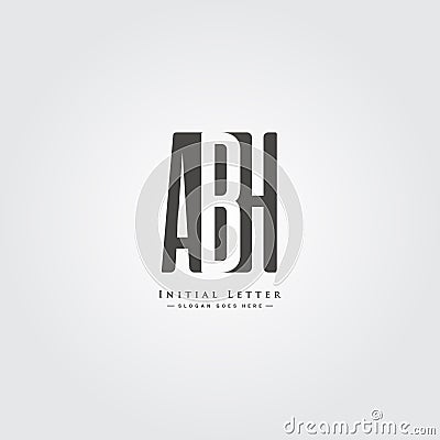 Initial Letter ABH Logo - Simple Monogram Logo for Initials A, B and H Vector Illustration