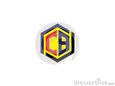 Initial Letter CB hexagon Design Logo Vector Graphic Branding Letter Element. Stock Photo