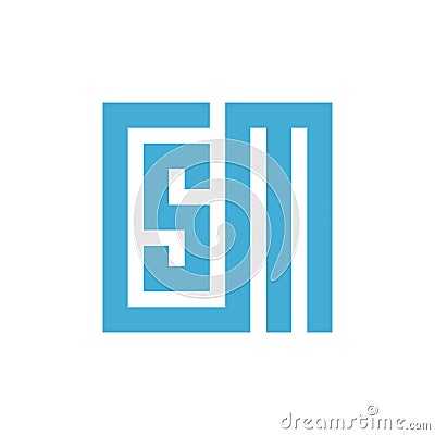 Initial letter CSM logo design, business company vector logo template Vector Illustration