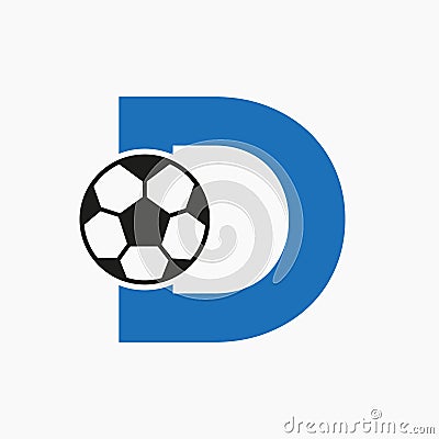 Initial Letter D Soccer Logo. Football Logo Design Vector Template Vector Illustration