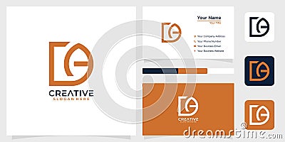 Initial letter DA monogram ine logo design creative simple and business card Stock Photo