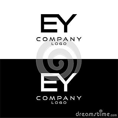 Initial letter ey, ye logotype company name logo design template vector Vector Illustration