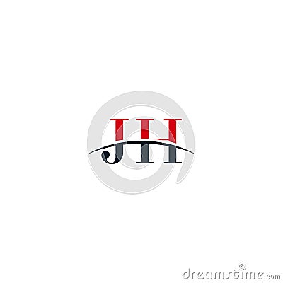 Initial Swoosh Logo Symbol JH Vector Illustration
