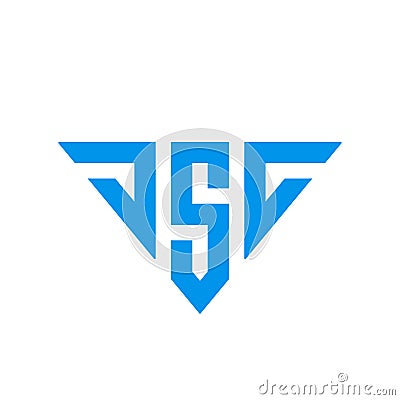 Initial letter JSC logo icon, Alphabet letters logo JSC, triangle shape monogram logo Vector Illustration