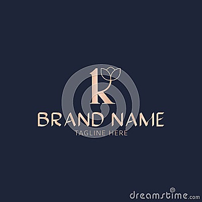 Initial letter K luxury vector logo template. Fit for wedding business brand, fashion, jewerly, boutique, florist shop, floral and Vector Illustration