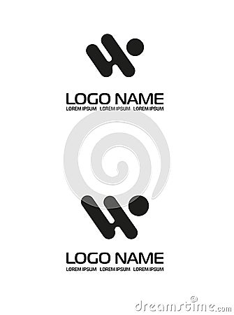 Initial letter logo iw. WI, circle rounded lowercase logo. WI company linked letter logo Vector Illustration
